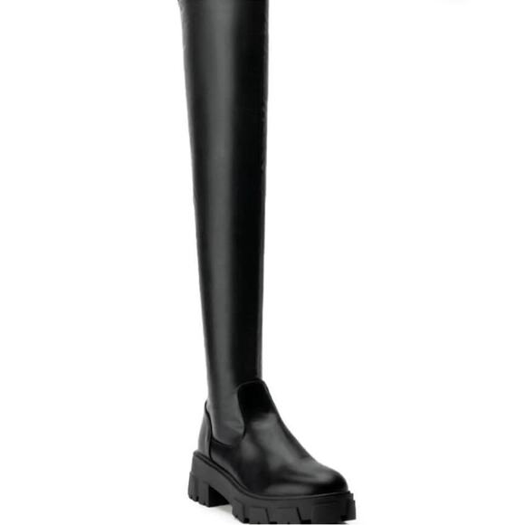Azalea Wang Black Late Nights Over the Knee Boots - Picture 5 of 10